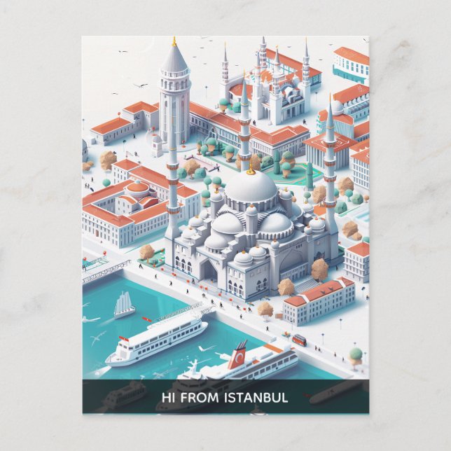 Carte postale Isométrique Istanbul Travel (Devant)