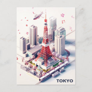 Carte postale Isométrique Tokyo Travel