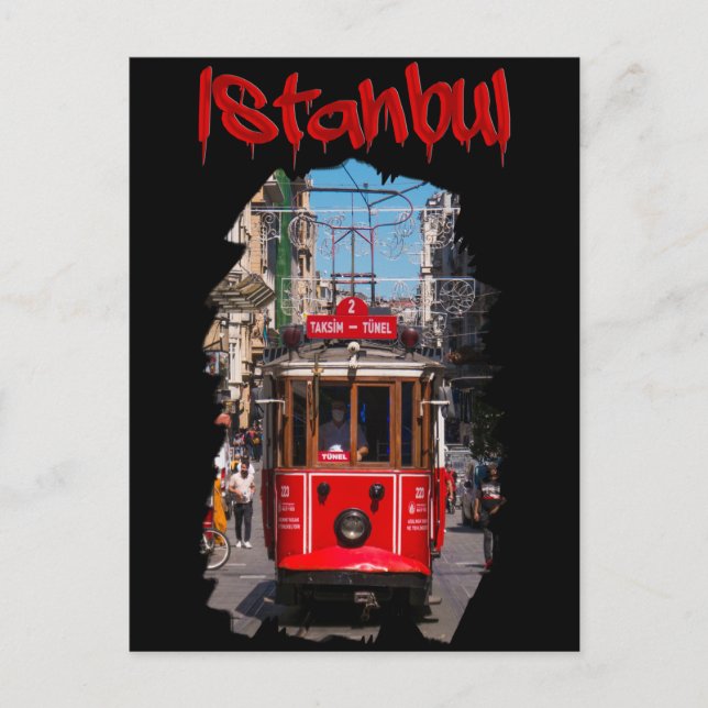 Carte Postale Istanbul : Tramway Taksim (Devant)
