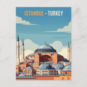 Carte Postale Istanbul Turquie avec sainte Sophie et minarets