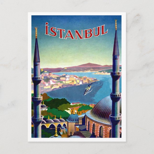 Carte Postale Istanbul, Turquie, vue panoramique sur la côte (Devant)