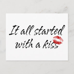 Carte Postale It All Started With A Kiss Maternelle
