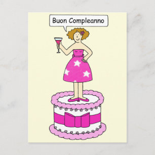 Carte Postale Italian Happy Birthday Bon Compleanno