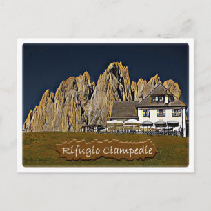 Carte Postale Italie - cabane alpine Ciampedie - Dolomiti -
