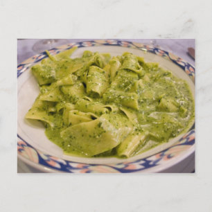 Carte Postale Italie, Camogli. Plaque de pâtes au pesto
