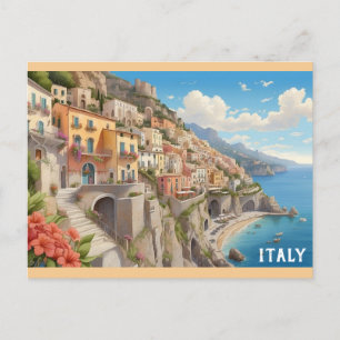 Carte Postale Italie Côte italienne Voyage coloré