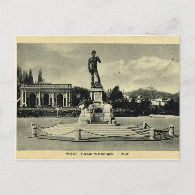 Carte Postale Italie, Florence, Piazzale Michelangelo, David (Devant)