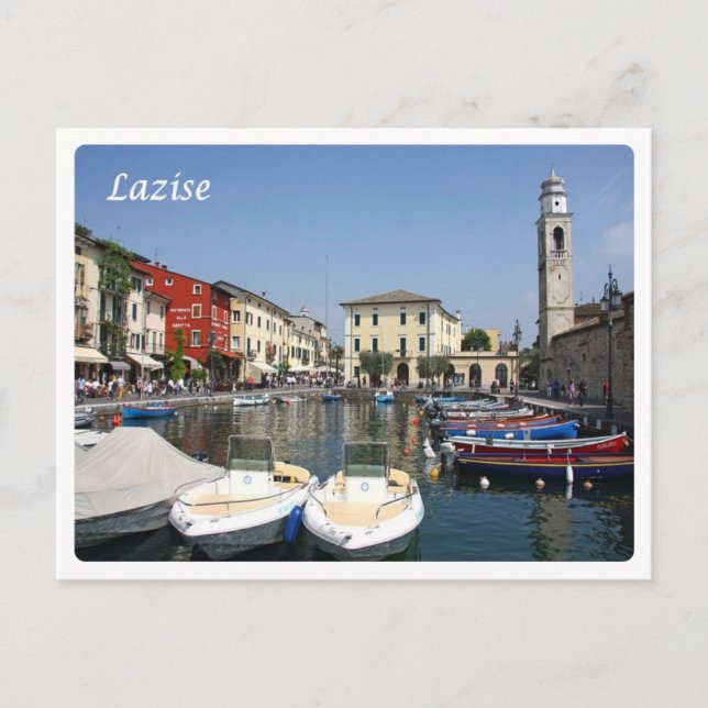 Carte Postale Italie - Lac de Garde - Lazise - Port - (Devant)
