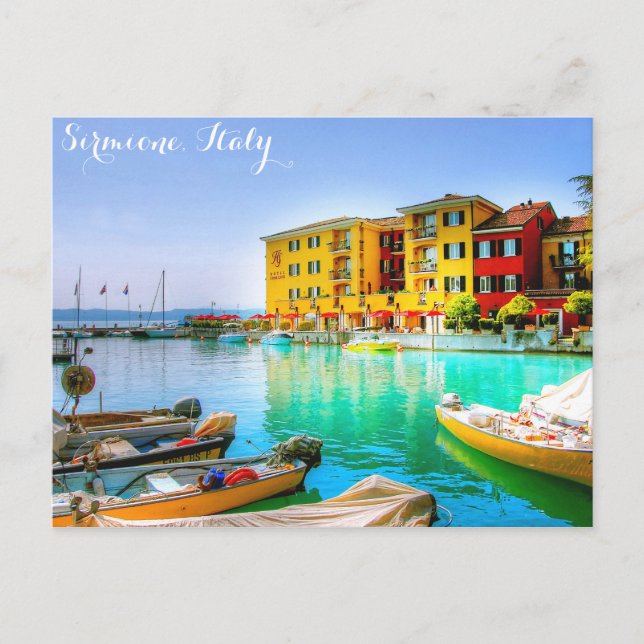 Carte Postale Italie Lac de Garde Sirmione Waterfront (Devant)