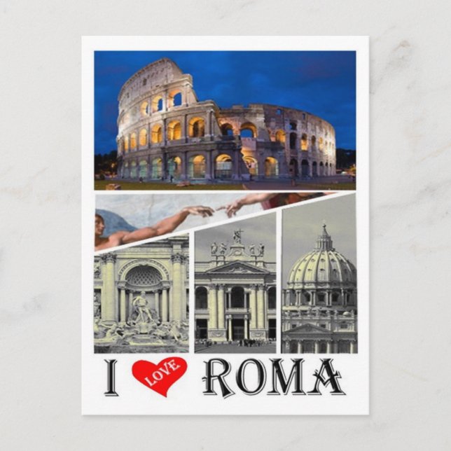 Carte Postale Italie - Latium - Rome - I Love - (Devant)