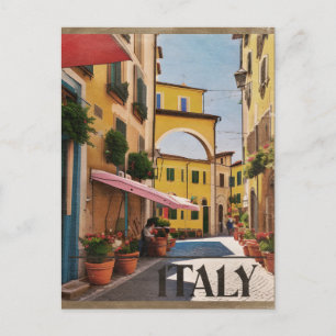 Carte Postale Italie Maisons colorées Vintage voyage