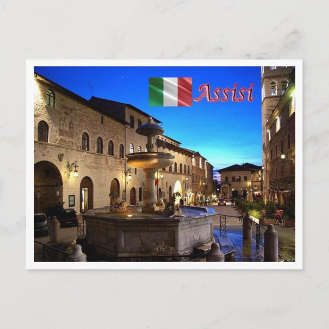 Carte Postale Italie - Ombrie - Assisi - Carré de l'Hôtel de Vil (Devant)