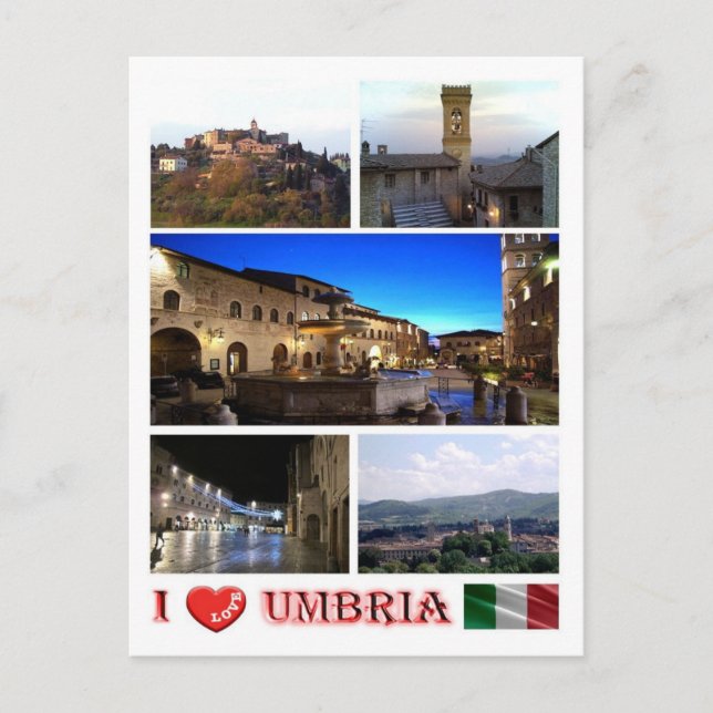 Carte Postale Italie - Ombrie - I Love - (Devant)
