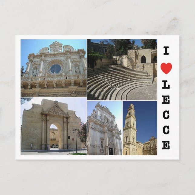 Carte Postale Italie - Pouilles - Salento - Lecce - I Love - (Devant)