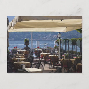 Carte Postale Italie, province de Côme, Bellagio. Café au bord d