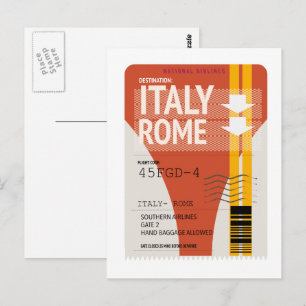 Carte Postale Italie Rome billet vacances