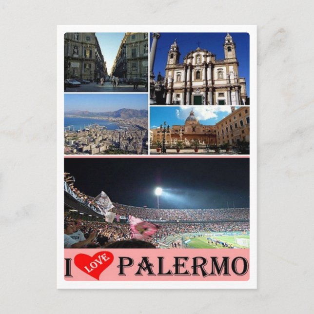 Carte Postale Italie - Sicile - Palerme - I Love - (Devant)