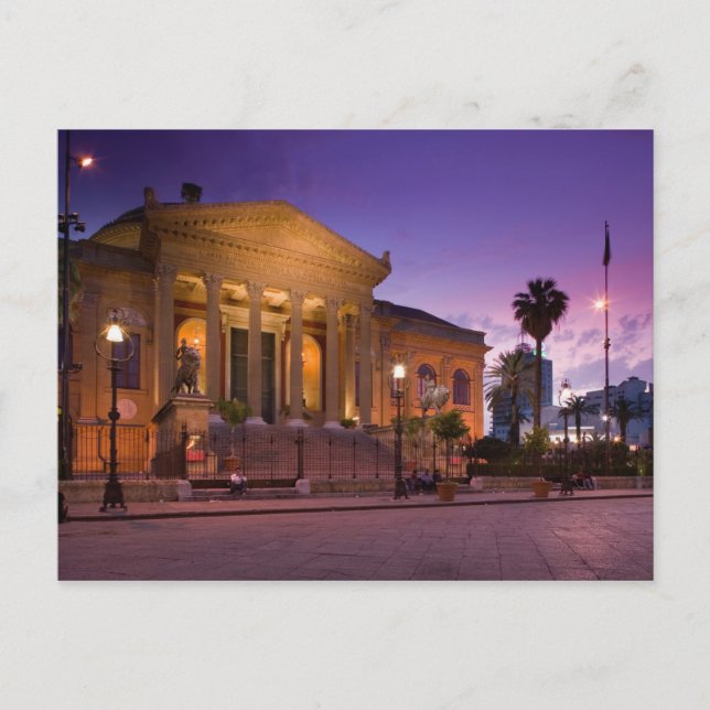 Carte Postale Italie, Sicile, Palerme, Teatro Massimo Opera (Devant)
