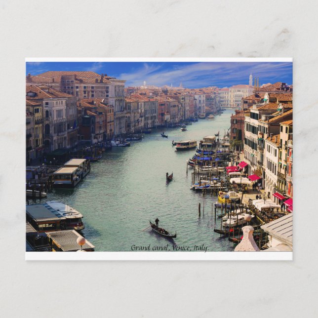 Carte postale italienne, Grand Canal, Venise. (Devant)