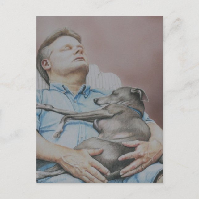 Carte postale italienne Greyhound "Nap Buddies" (Devant)