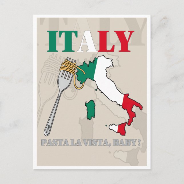 CARTE POSTALE ITALY PASTA LA VISTA, BABY! (Devant)