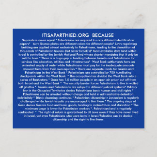 CARTE POSTALE ITISAPARTHEID.ORG BECASUE