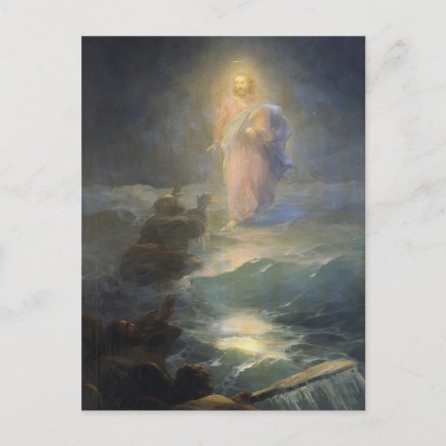 Carte Postale Ivan Aivazovsky- Jésus marche sur l'eau (Devant)