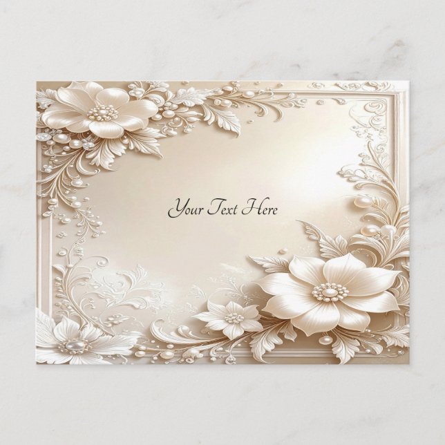 Carte Postale Ivory Flowers Postcard (Devant)