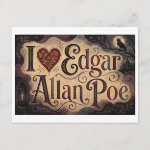 Carte Postale "J'[aime] Edgar Allan Poe"