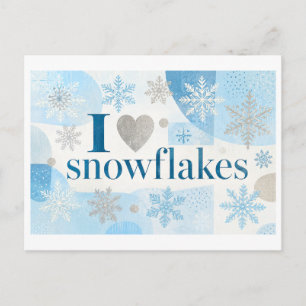 Carte Postale "J'[Aime] Flocons de Neige"