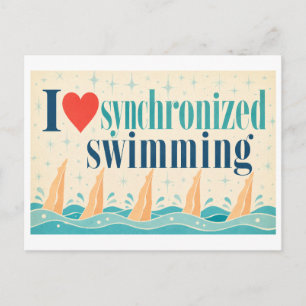 Carte Postale "J'[Aime] La Natation Synchronisée"