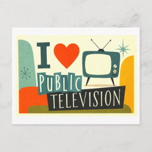 Carte Postale J'[Aime] la Télévision Publique