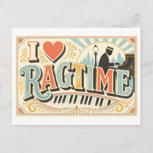 Carte Postale "J'[aime] le ragtime"