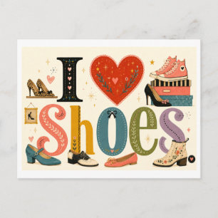 Carte Postale "J'[Aime] les Chaussures"