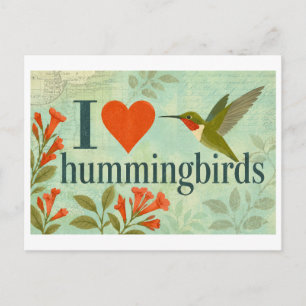 Carte Postale "J'[Aime] Les Colibris"