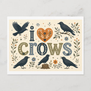 Carte Postale "J'[Aime] les corbeaux"