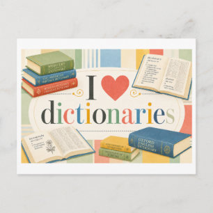 Carte Postale "J'[Aime] les dictionnaires"