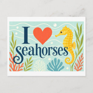 Carte Postale "J'[Aime] les hippocampes"