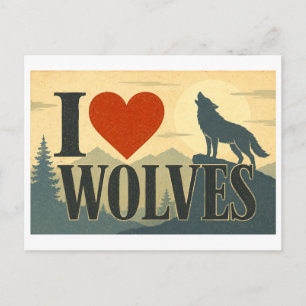 Carte Postale "J'[aime] les loups"