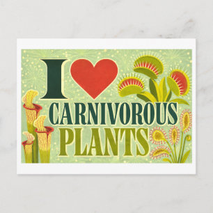 Carte Postale "J'[aime] les plantes carnivores"