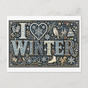Carte Postale "J'[Aime] L'Hiver"
