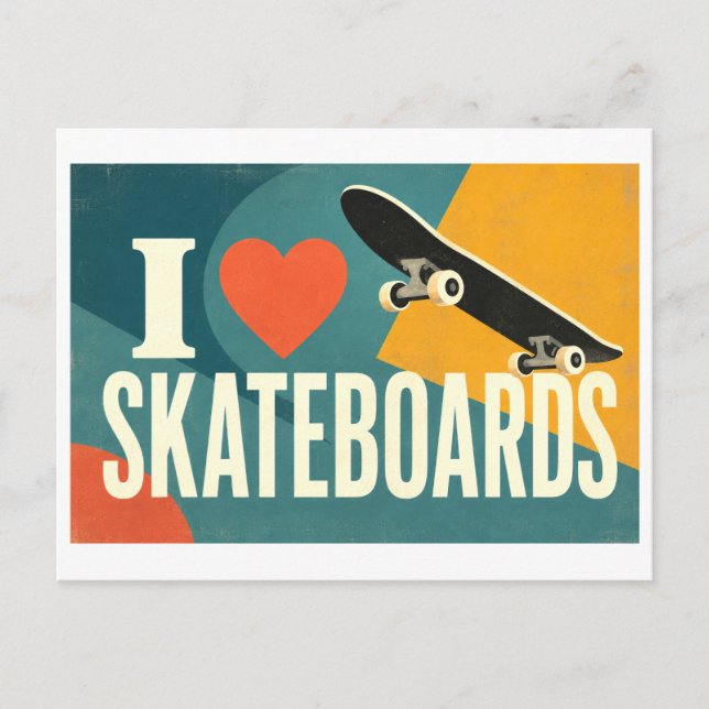 Carte Postale "J'[Aime] Skateboards" (Devant)