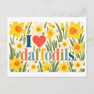 Carte Postale "J'[cœur] les jonquilles"