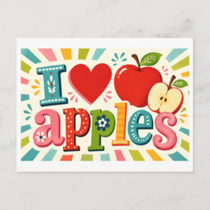 Carte Postale "J'[cœur] les pommes"