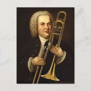 Carte Postale J.S. Bach avec Trombone