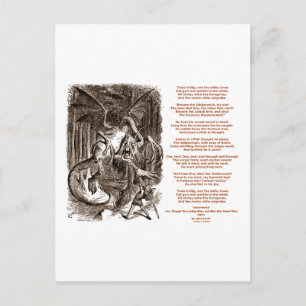Carte Postale Jabberwocky Poem par Lewis Carroll