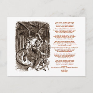 Carte Postale Jabberwocky Poem par Lewis Carroll