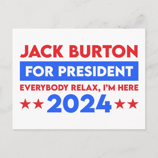 Carte Postale Jack Burton Pour Président 2024 (Devant)