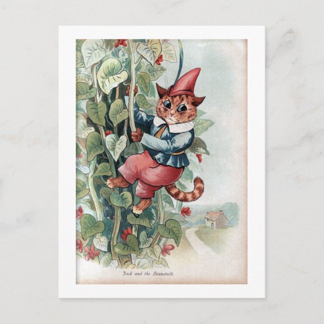 Carte Postale Jack et le Beanstalk, Louis Wain (Devant)