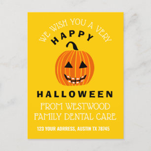 Carte Postale Jack-o'-lantern d'Halloween avec bracelets - Jaune